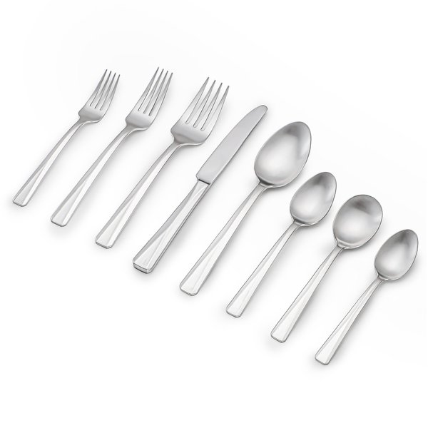 Table 12 50 Piece Flatware Set, Stainless Steel Kitchen Utensils Set, Dishwasher Safe TF50S70T